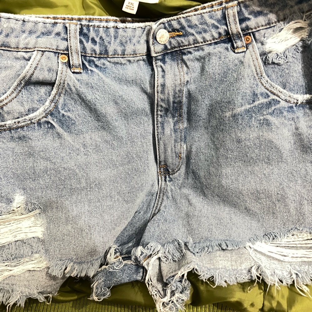 Denim Blue Distressed Women's Shorts